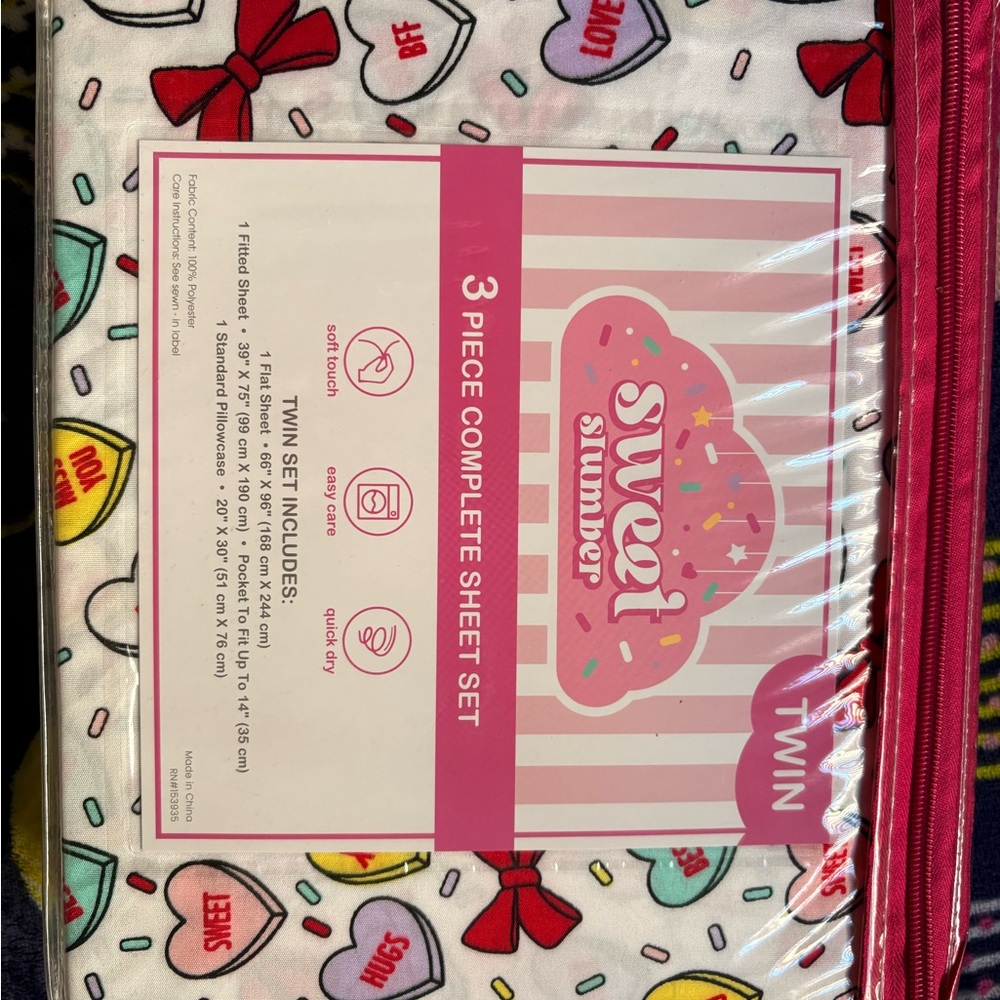 Heart Print Sheet Set - Twin